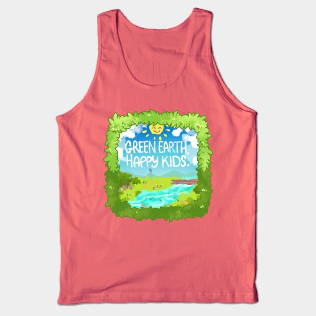 Green Earth Happy Kids Tank Top by Ashmish